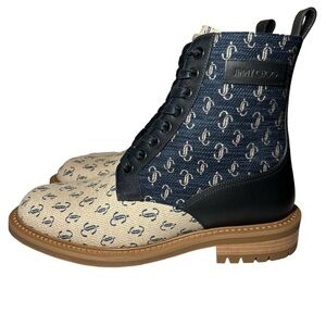 NIB Jimmy Choo Men's Turing Sand Dune Monogram Boots